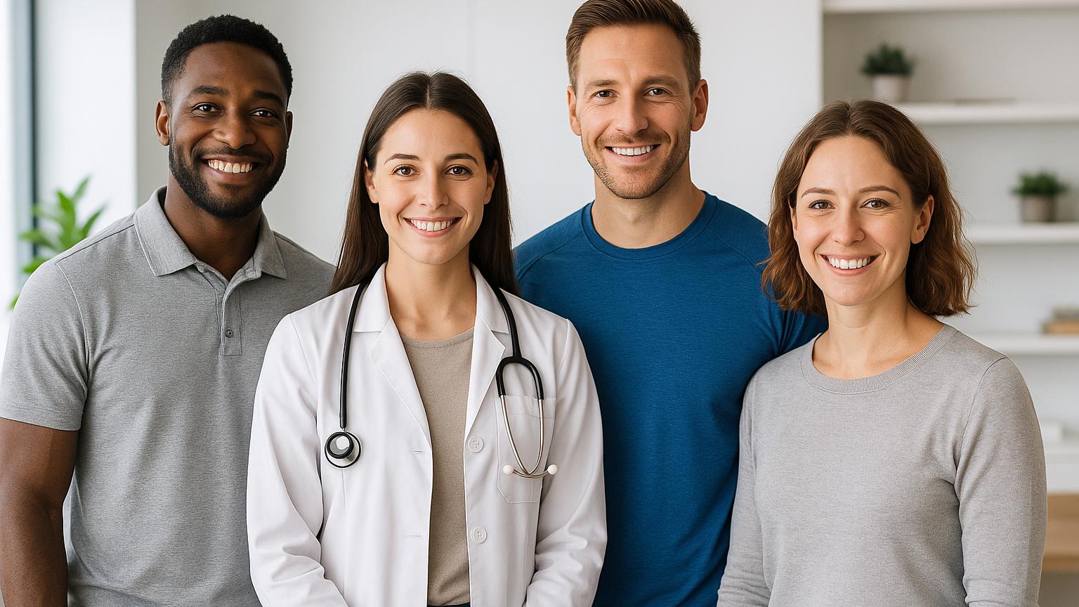 Smiling health and fitness team in Washington DC